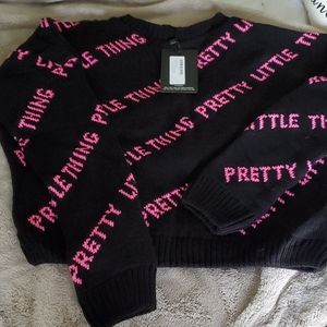 NWT-Black and fushia sweater